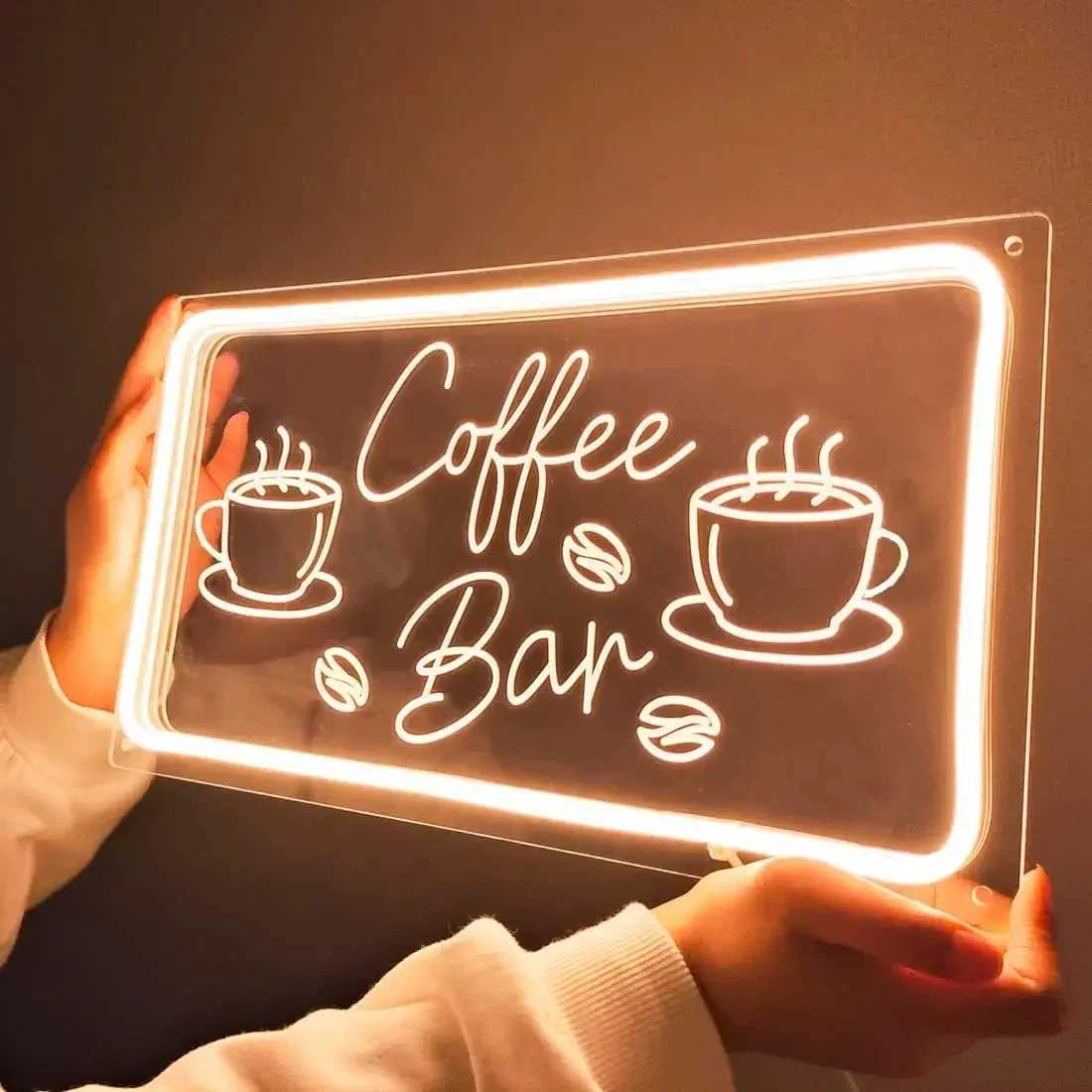 Coffee Bar Neon Sign Light for Restaurant Coffee Shop Cafe Bar Beer Pub Store Ad Display LED Home Birthday Party Wall Sign Decor W250526