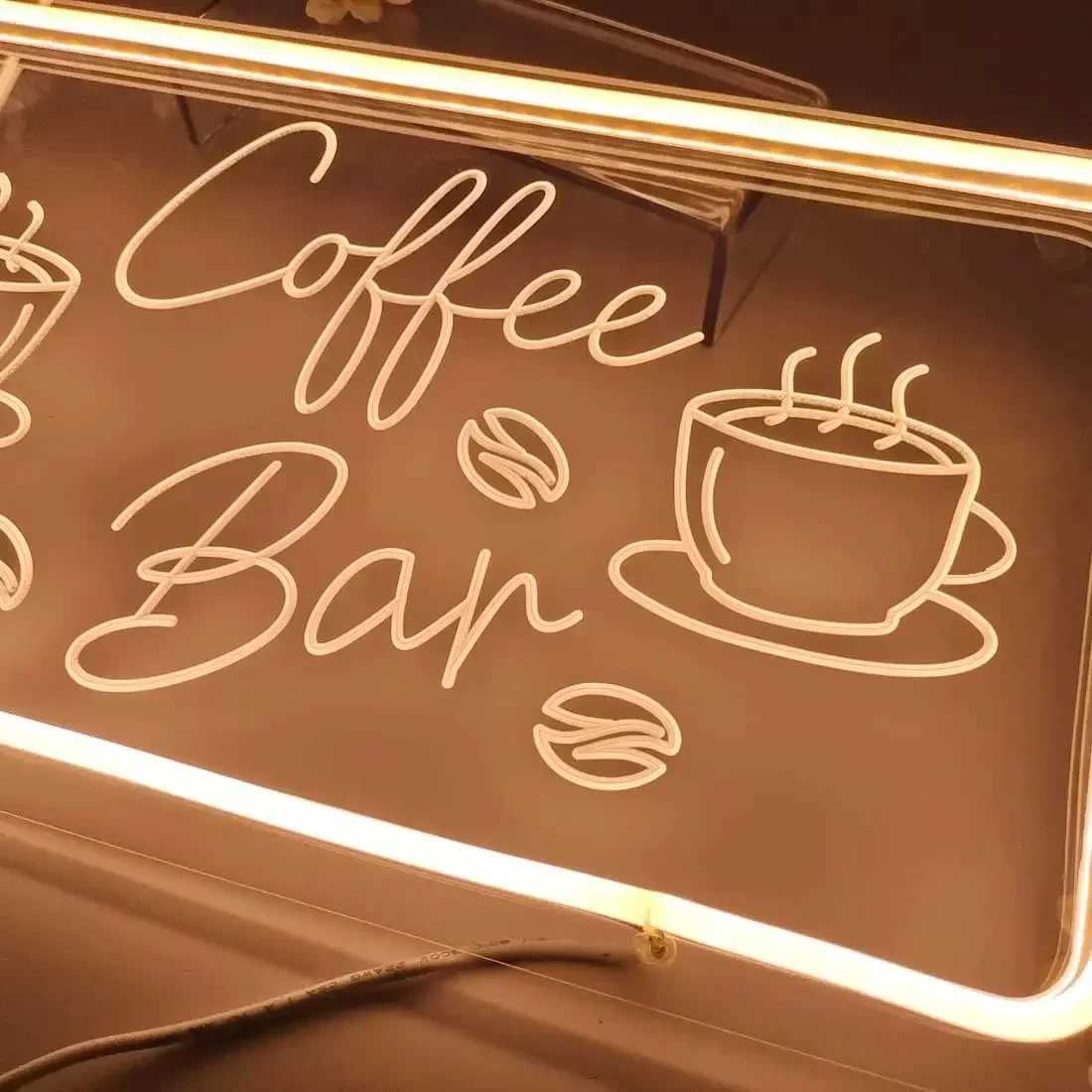 Coffee Bar Neon Sign Light for Restaurant Coffee Shop Cafe Bar Beer Pub Store Ad Display LED Home Birthday Party Wall Sign Decor W250526