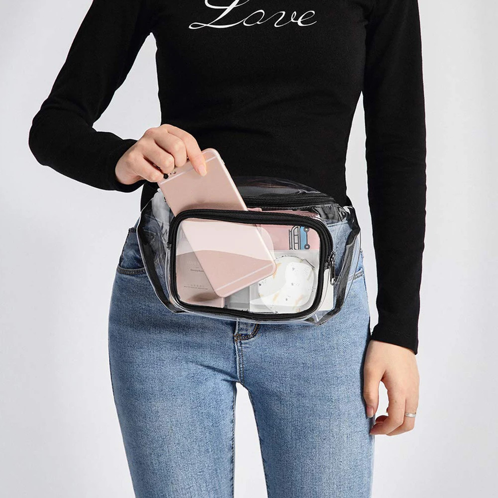 Clear Fanny Pack Stadium Approved Waist Packs for Women Men Waterproof Waist Bag Clear Purse Transparent Belt Bag for Concerts 250526
