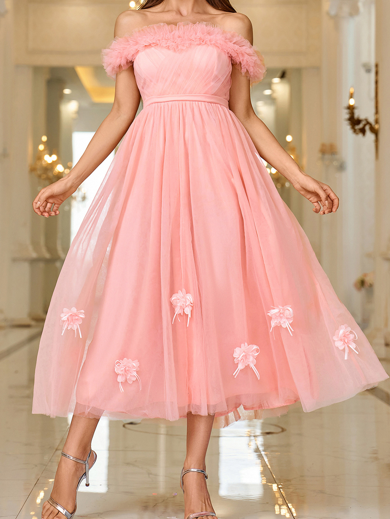Summer new niche design style elegant dress with one shoulder