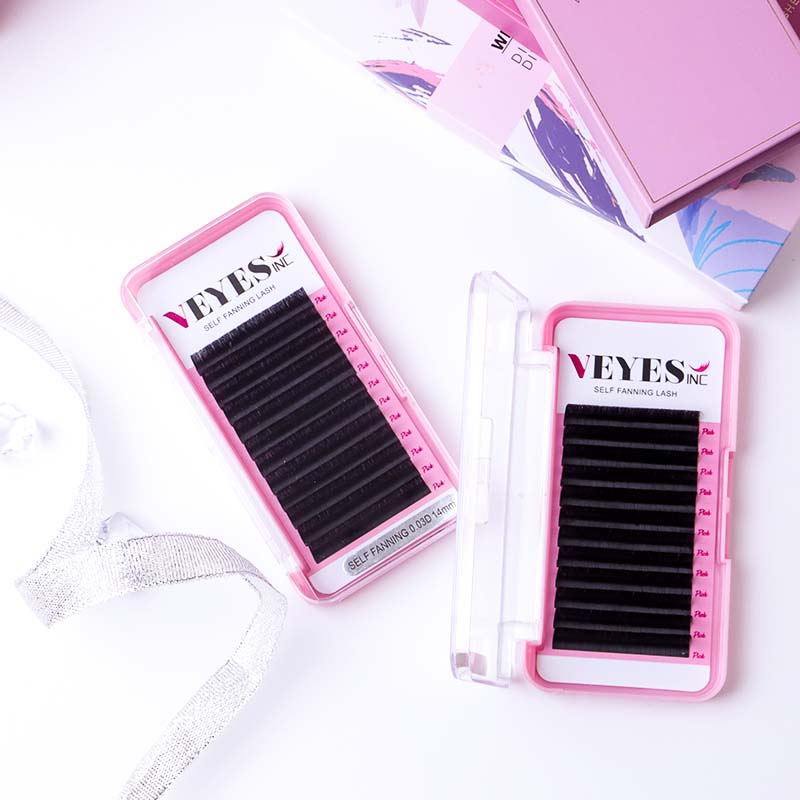 Private Label Volume Lashes 0.05mm 0.07mm Blooming Eyelash Faux Mink Lash Extension Supplies Easy Fan Eyelash Extensions