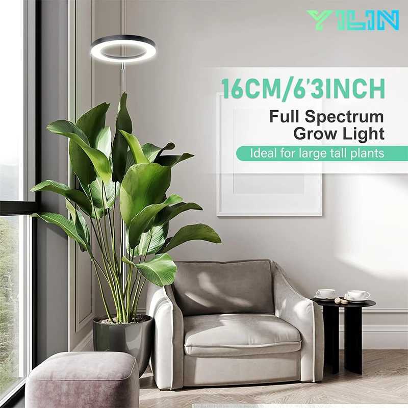 16cm/6.3inch LED Plant Grow Light Full Spectrum Growing Lamp Adjustable Height With 3-9-12 Auto On/Off Timer For Indoor PlantsXJ250526