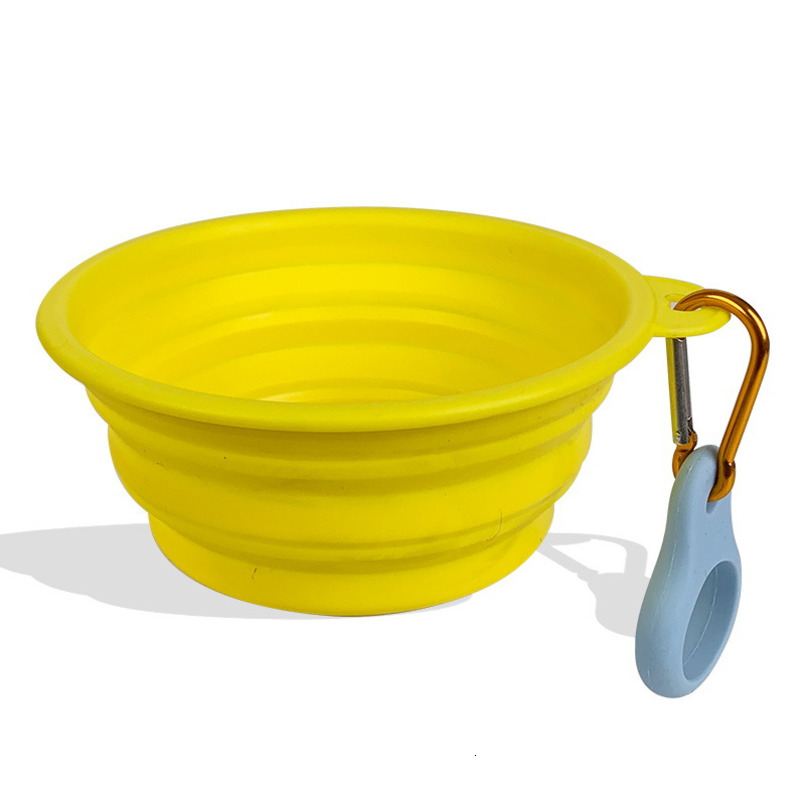 Pet Folding Small Silicone Anti-Spill Feeding Outdoor Supplies Dog Food Bowl