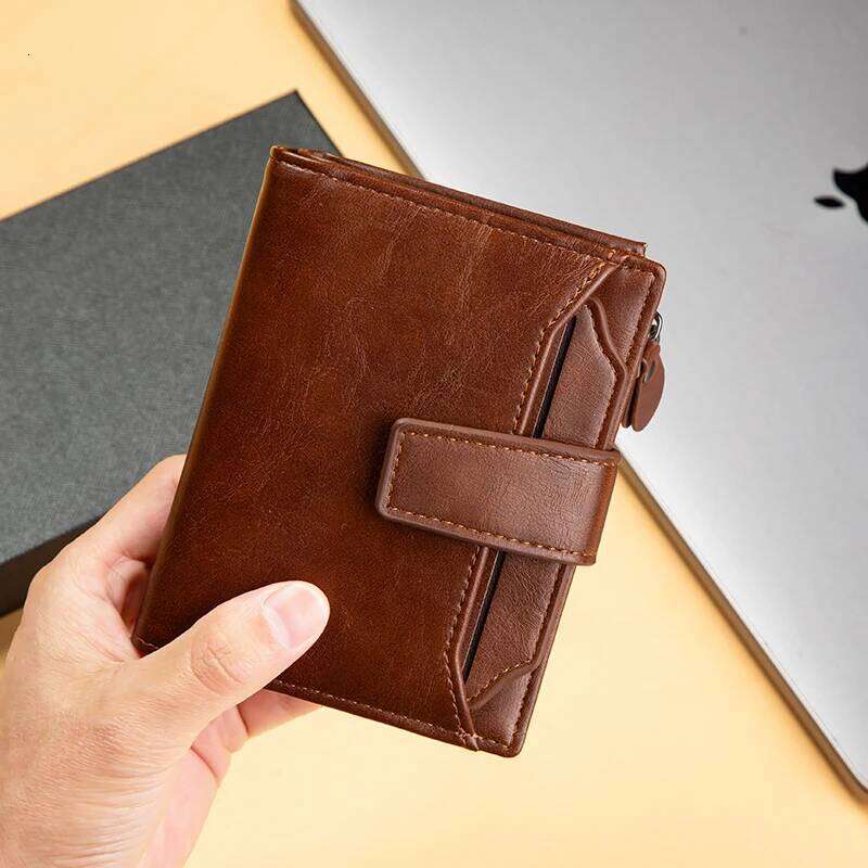 Men's Wallet New Short Vintage Multi-card PU Leather Pop Box Gift