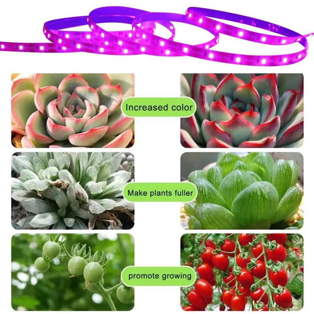 5V USB Plant Grow LED Strip Light Full Spectrum Lamp Phyto Lamps For Plants Greenhouse Hydroponic Growing IP65 4m 5m 1M 2M 3MXJ250526