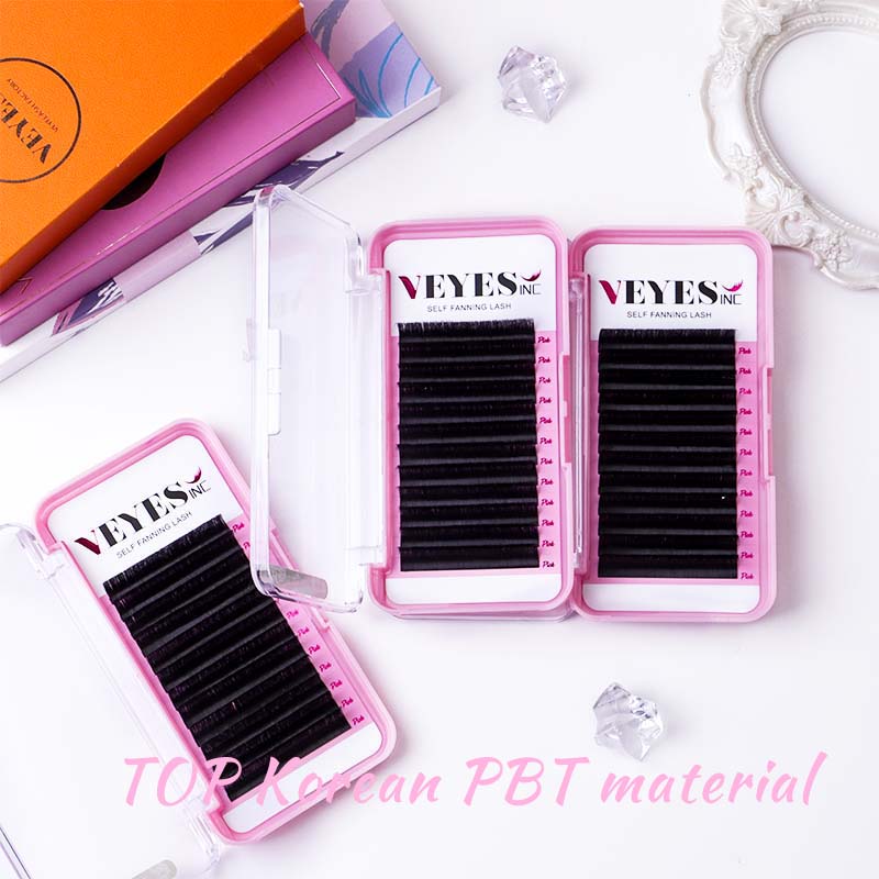 Veyes Wholesale Volume Lash Extension Supplies Private Label fast fanning Lashes Silk Eyelashes Individual Eyelash Extensions