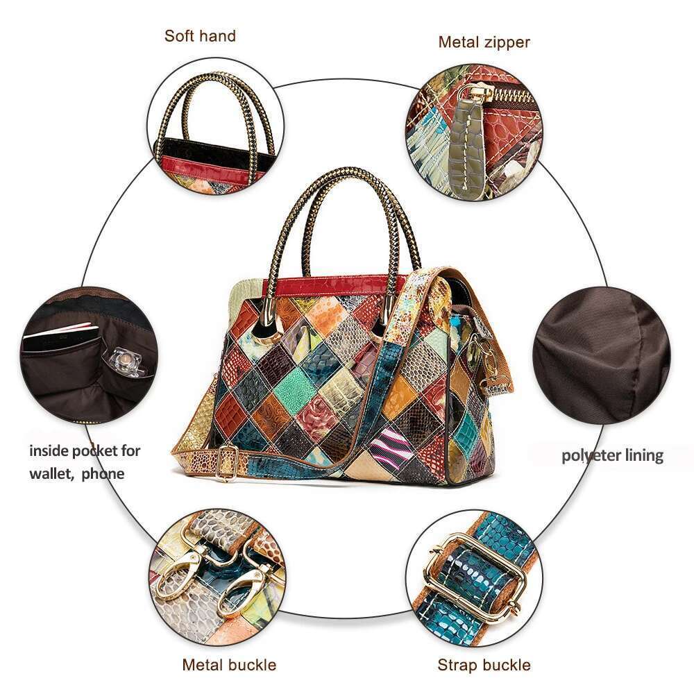 WESTAL Womens Genuine Women's Leather Handbags Women Designer Top-Handle Bags Messenger Bag Female