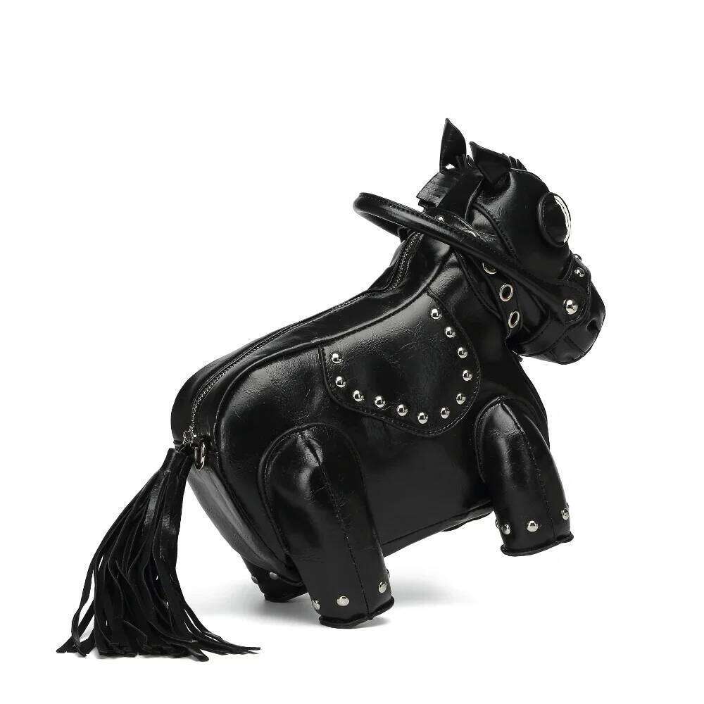 Women's Bags Designer Fashionable And Personalized Design, Pony Shaped Three-Dimensional Handbag, Cute Splicing, Single Shoulder Diagonal Cross B