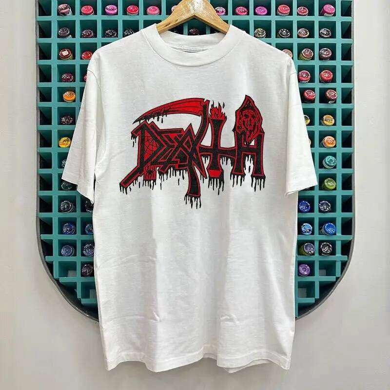 Death Metal Band Short T Shirt FOG Gothic American Heavy Cotton Design Sense Five quarter Sleeve Trendy Men Summer