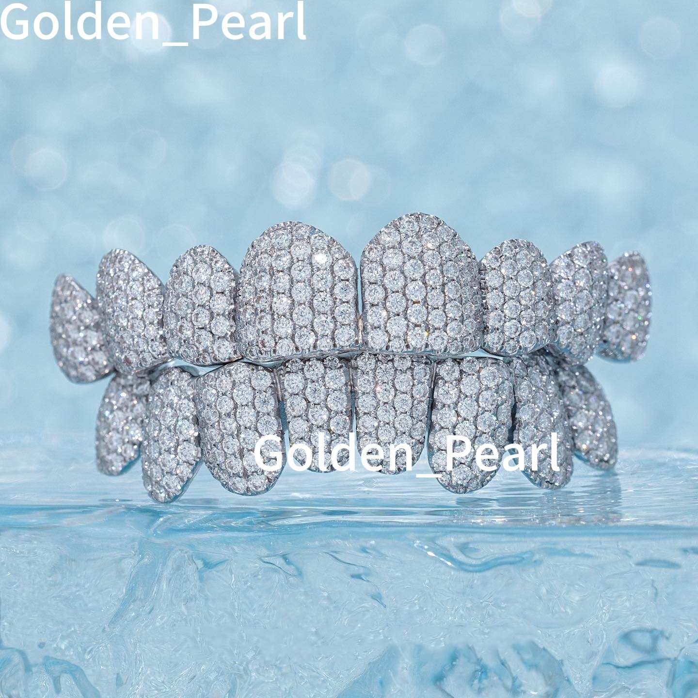 Custom Moissanite Grillz 8 to 16 Pieces S925 Silver VVS Honeycomb Iced Out Sparkle Grillz