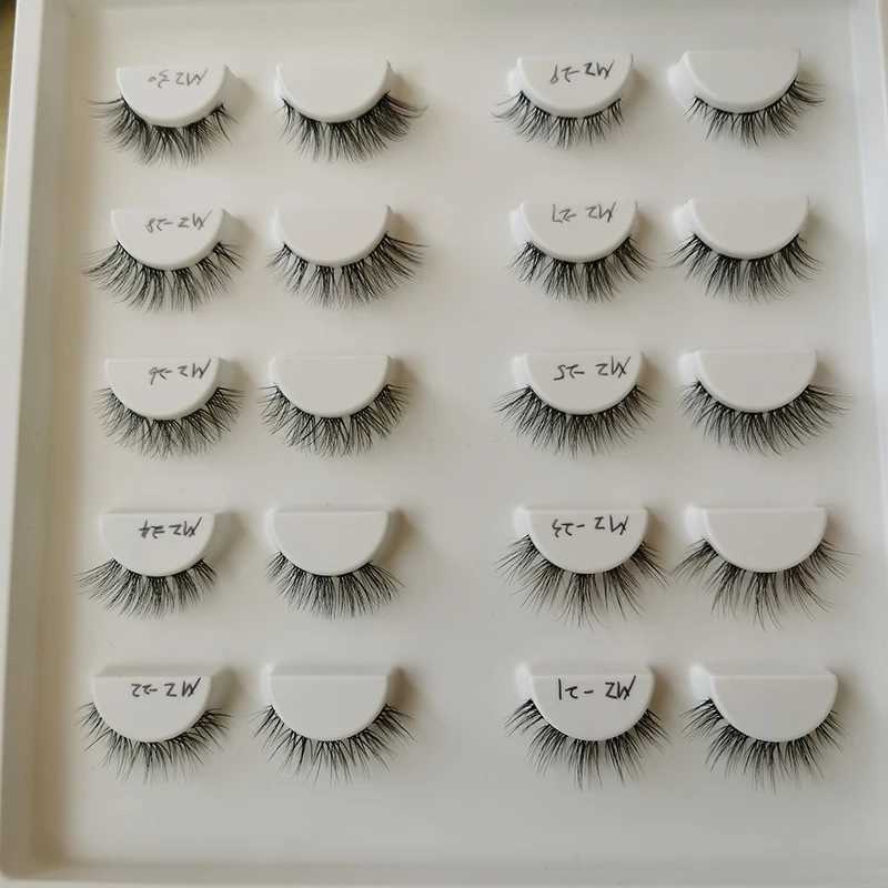 Burgundy False Eyelashes Cat Eye Eyelashes Invisible Clear Band Lashes Cosplay Lash Clusters Natural Lashes Extension Makeup z250526ZKBD