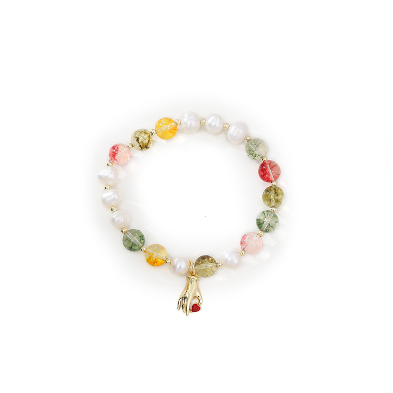 Fashionable Fresh Sweet Crystal Pearl Bracelet for Women with a High level Sense of ,