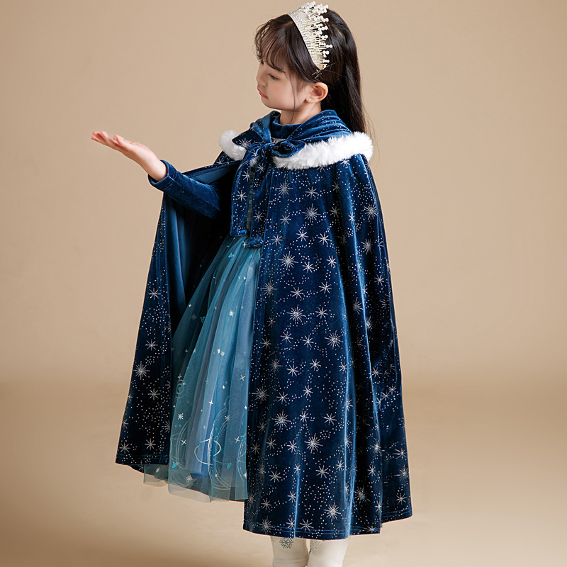 DISNEY toddler designer clothes girl infant designer clothes designer Elsa princess Girls' performance cape cloak with no label design comfortabl