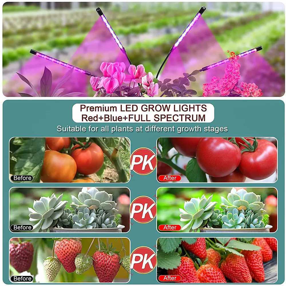 30-150 LED USB Grow Light Phytolamp for Plants with Control Full Spectrum Fitolamp Lights Home Flower Seedling Clip Phyto LampXJ250526