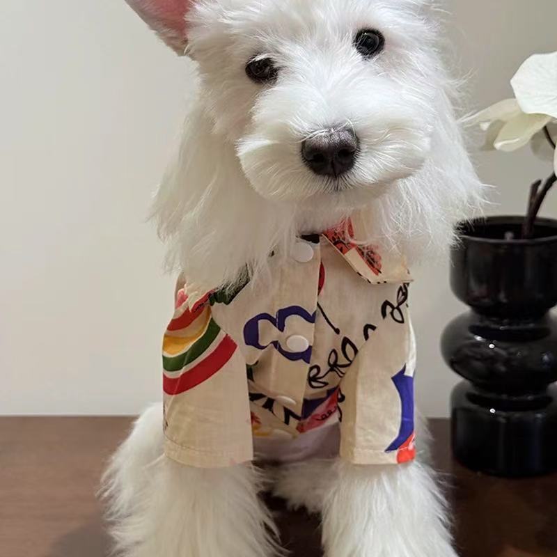T00307 Dog clothes summer sun protection shirt pet summer small flower cool clothes Bichon Yorkshire small dog Schnauzer