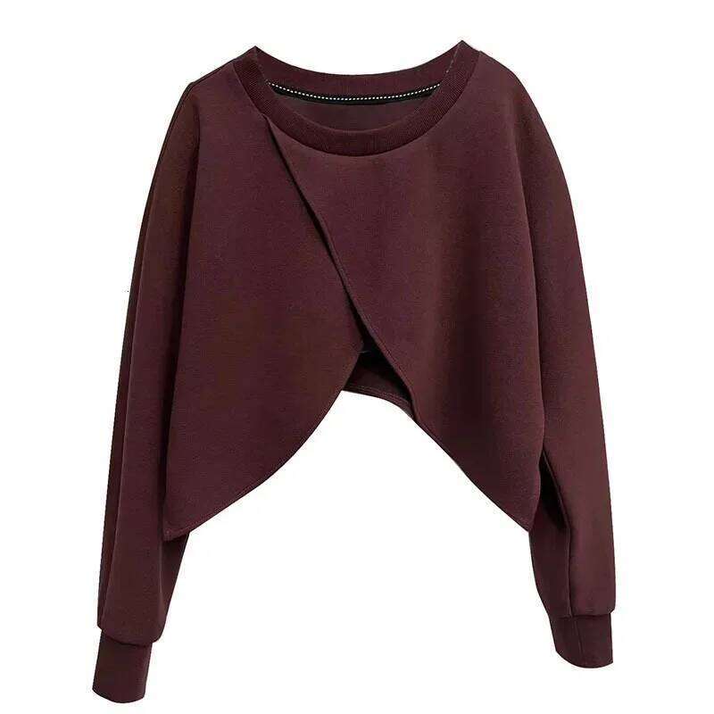London Nightgown Women's Niche Design Sense Wine Red Sweatshirt Anti-Aging Girl Two-Piece Set Autumn Season