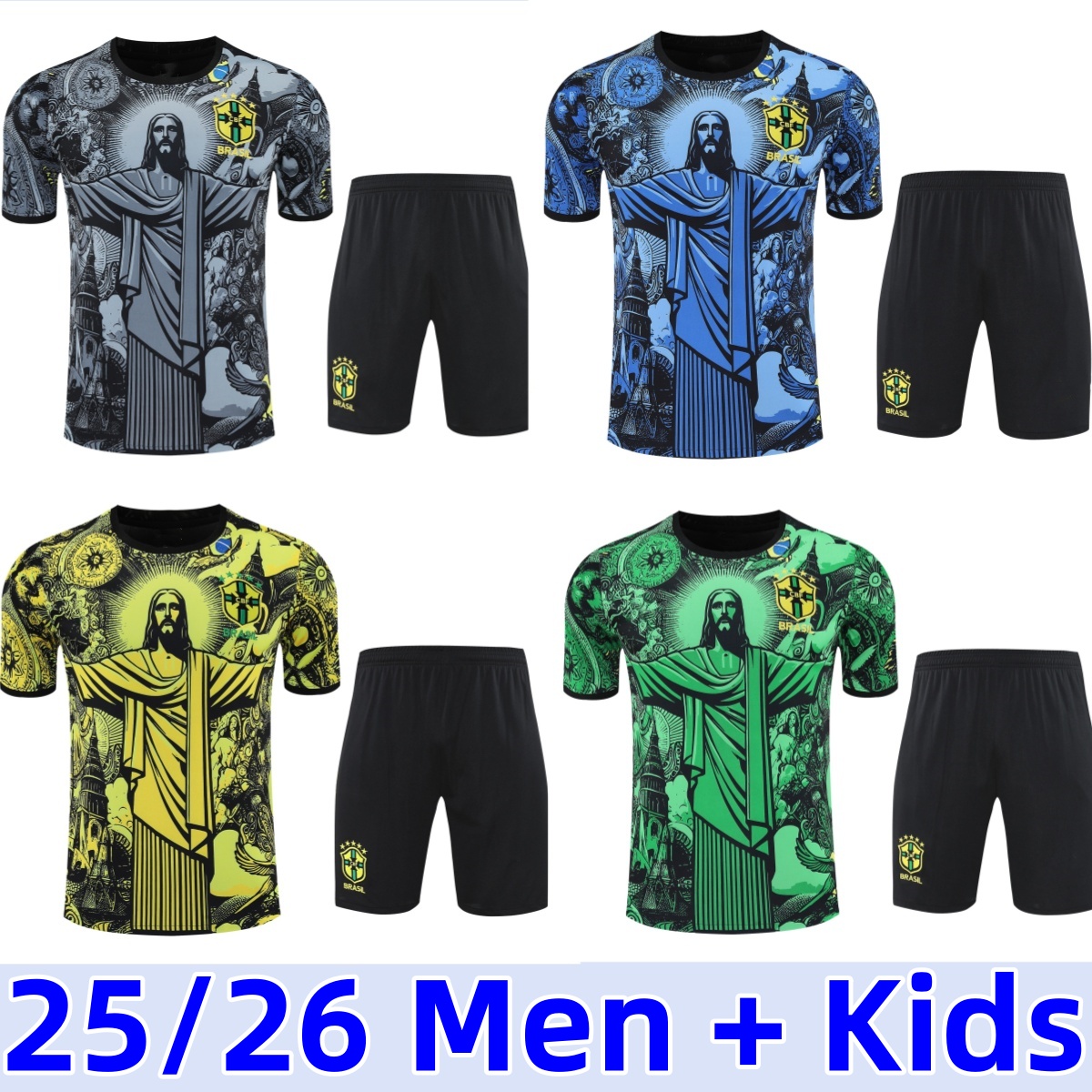 2025 2026 bRAZILS soccer jerseys Christ the Redeemer Kit Special concept 25 26 RAPHINHA NEYMAR JR shirt G. JESUS VINI JR RODRYGO Football Shirt Men Kids kit uniform
