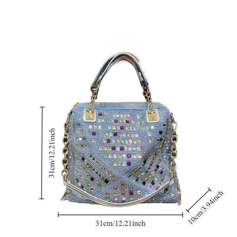 Women's Bags Designer Women's Fashion Denim Braided Tote Bag Large Capacity Dia Shoulder Handbag