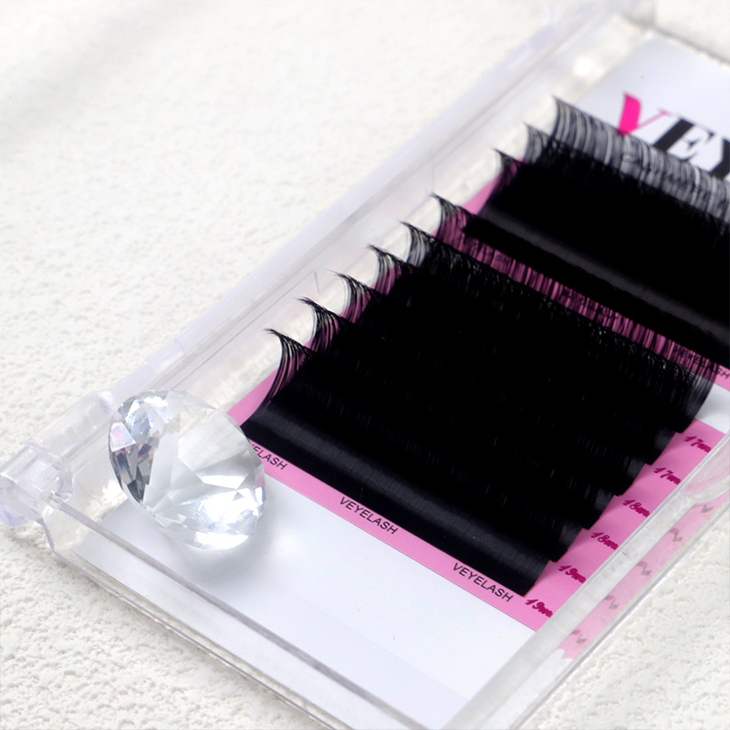 Veye Wholesale Volume Silk Eyelash Velvet Cashmere Russian Matte Black Vegan Custom Logo Volume Lash Extention