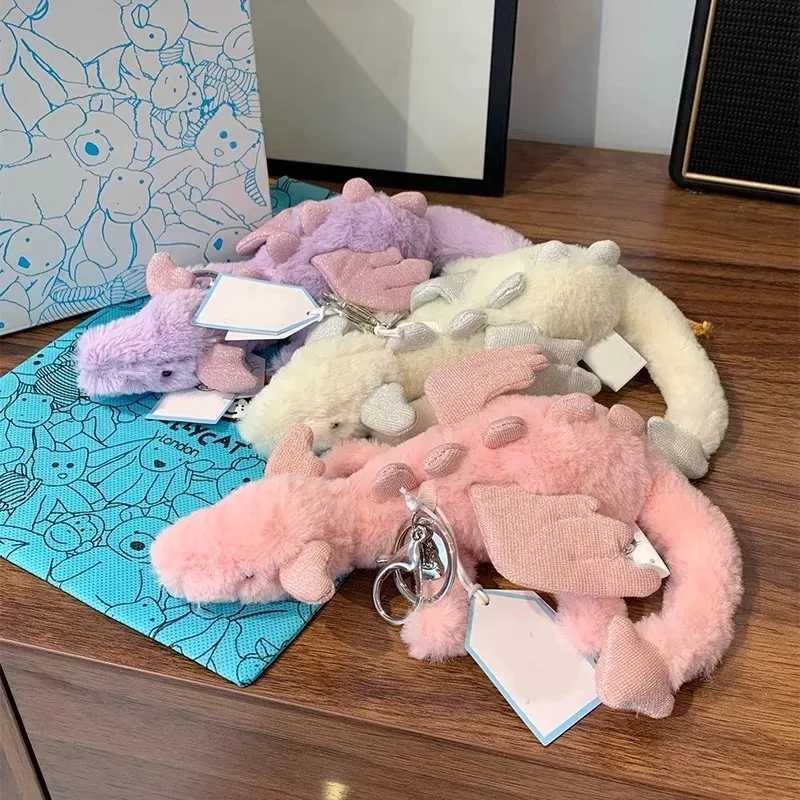 Original Jelly Cat 10cm White Pink Purple Dinosaur Bag Pendant Doll Keychain Sleeping Toy Pet Holiday Gift With Cats And DogsXJ250524