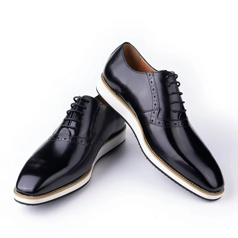 Wholesale Men Shoes Leisure Fashion Business Sneaker Handmade By Genuine Leather Casual Formal Rubber Bottom Oxfords Shoes 250526
