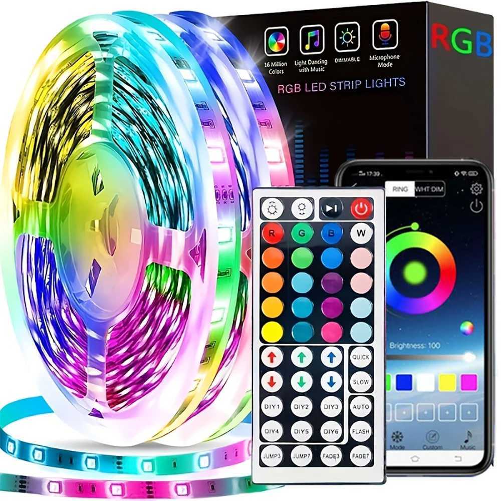 LED Lights for Room RGB LED Strip with Remote Control Color Changing RGB Tape Lights for Home Party Decoration TV Backlight W250526
