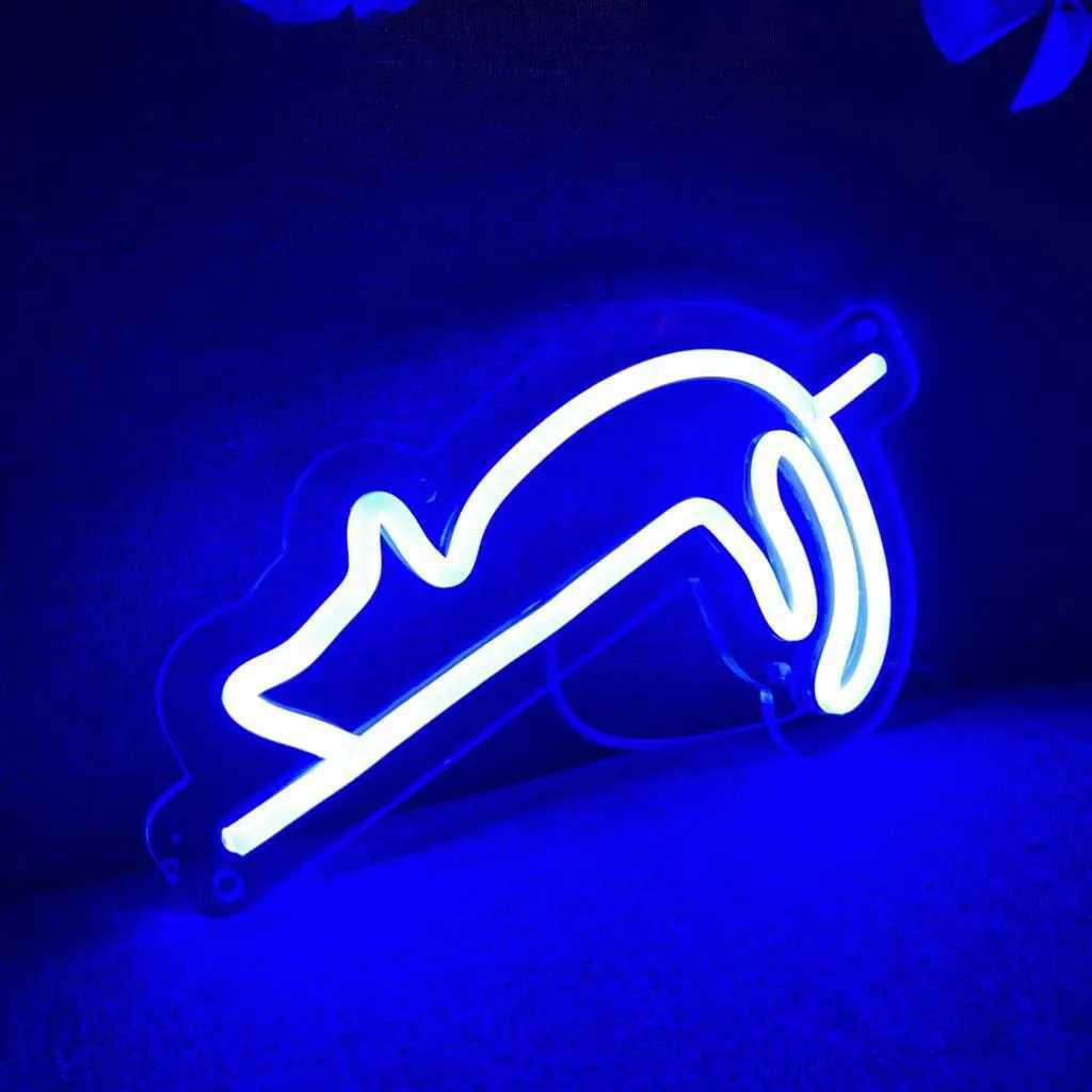 Cat Neon Sign USB LED Neon Light Night Sign Childrens Bedroom Wall Decoration Neon Lamps Creative Birthday Gift Room Wall Decor W250526