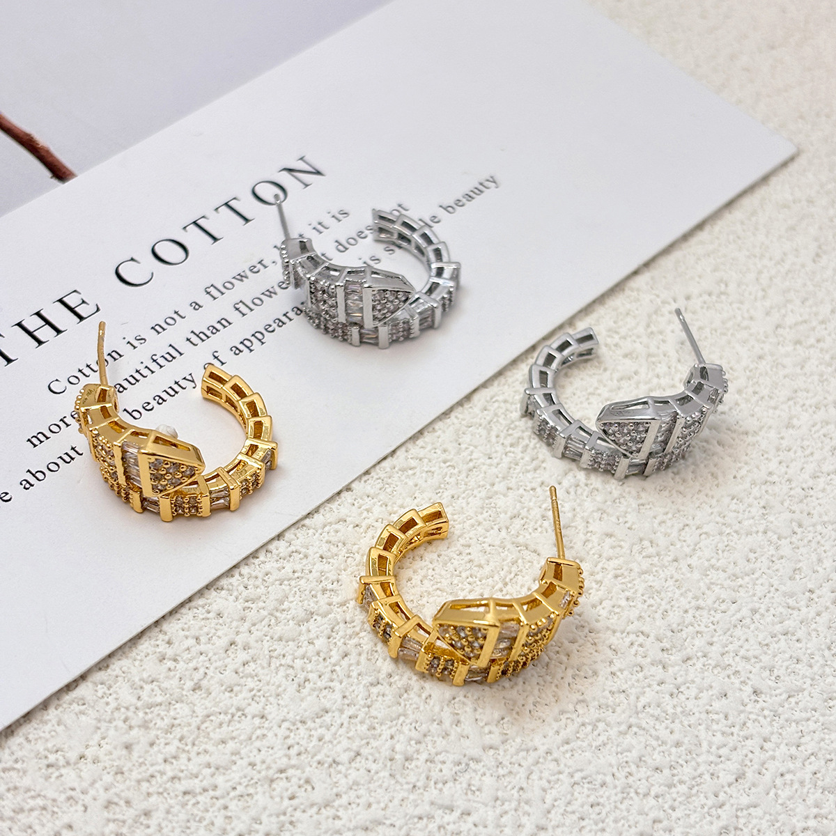 New Arrival European and American Cross border Zircon Snake shaped Earrings for Women Unique Design