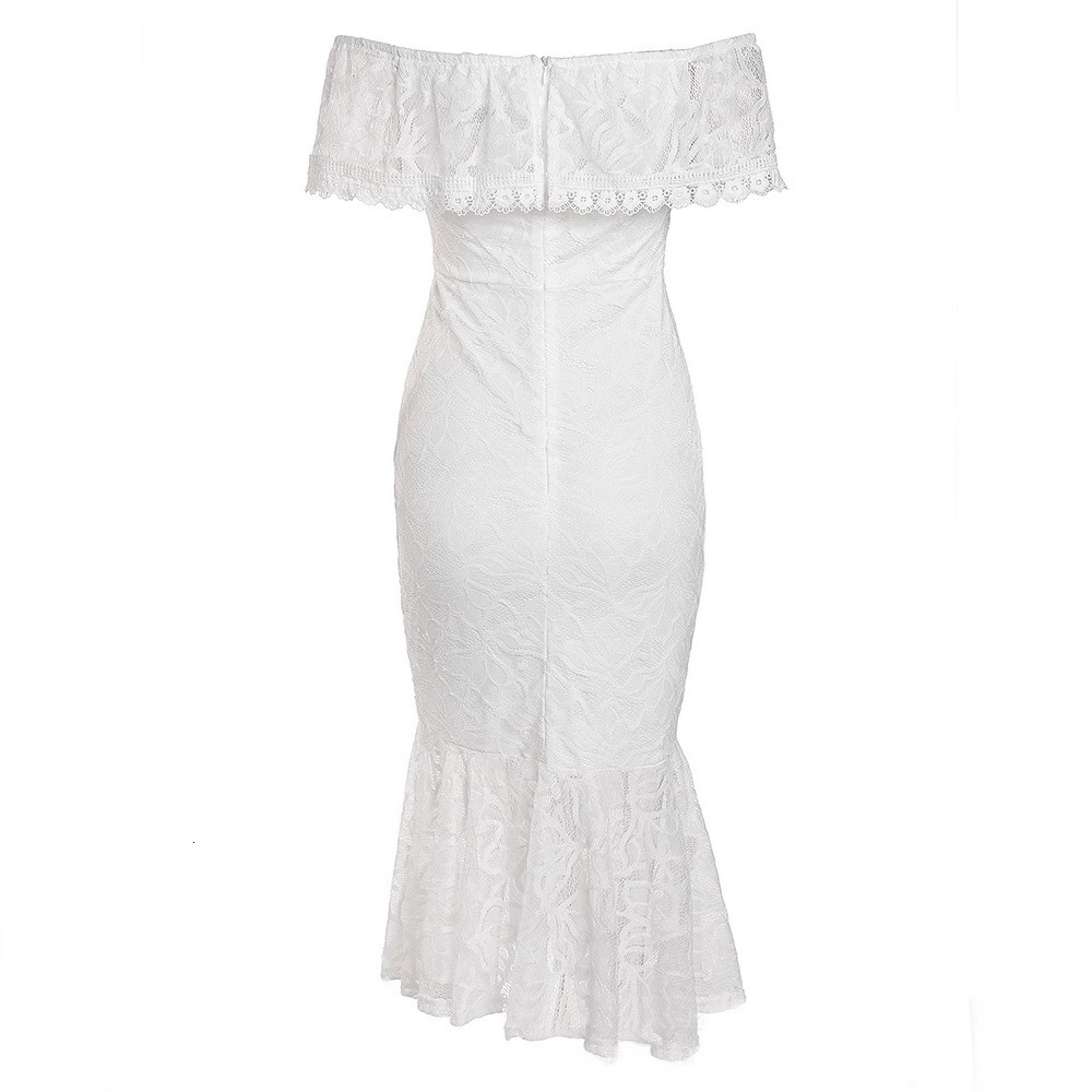 Off shoulder lace wrap buttocks sexy banquet dress new dress