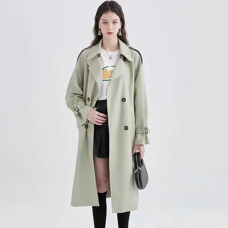 2025 New Style Windbreaker Women's Mid-Length Comfortable Coat Petite British Style Coat Spring-Autumn Model