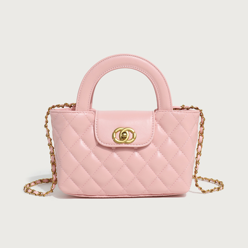 Free shipping designer diamond-shaped hand-held bag 2025 Summer Niche New chain bag Fashionable Casual Versatile commuting single-shoulder crossbody b