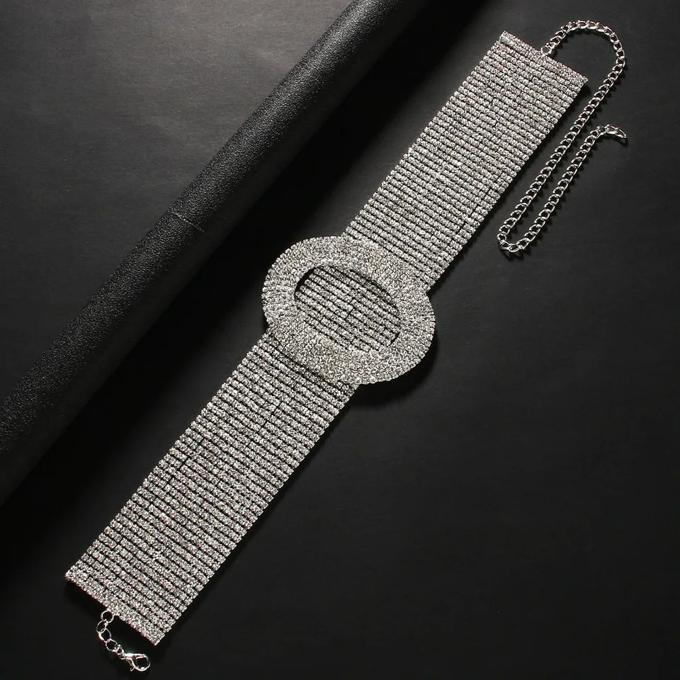 Fashion Short Choker Necklace Accessories Party for Women Gift Chunky Rhinestone Collar Necklace Bridal Jewerly 250519