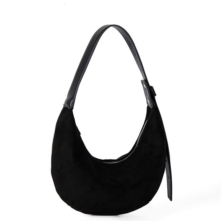 2024 Autumn And Winter New Japanese And Korean Niche Ins Maillard Suede One-shoulder Armpit Bag For Women Casual Versatile Dumplings