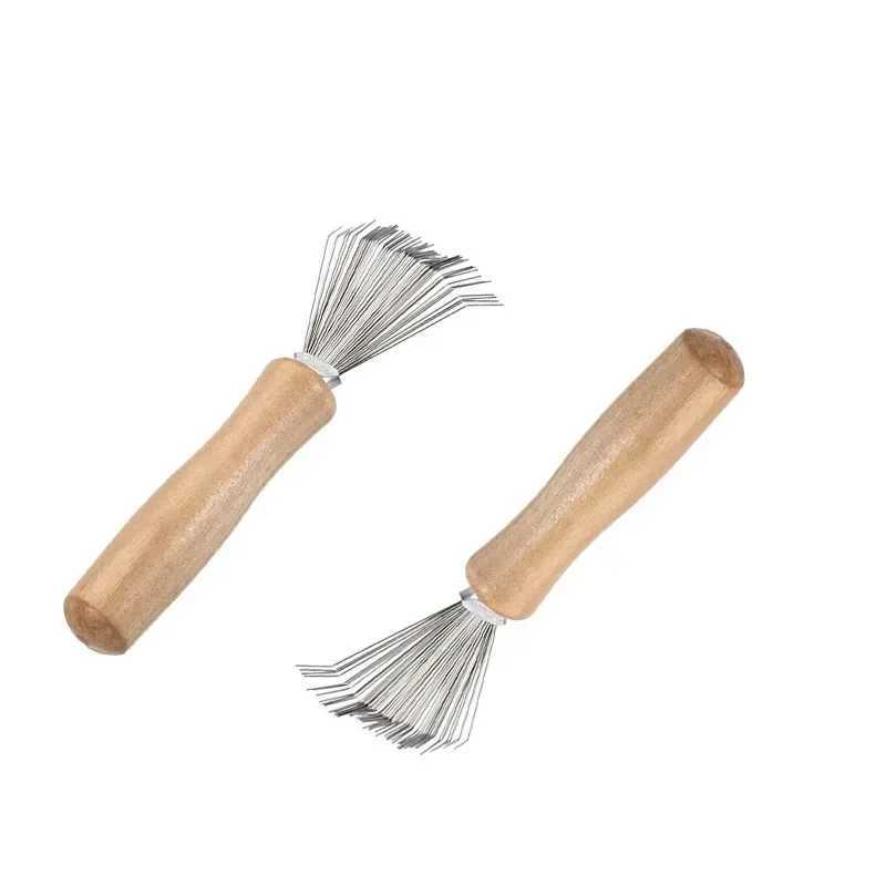 1PCS Wooden Comb Cleaner Delicate Cleaning Removable Hair Brush Comb Cleaner Tool Handle Embeded Tool Broken Hair Cleaner R250526