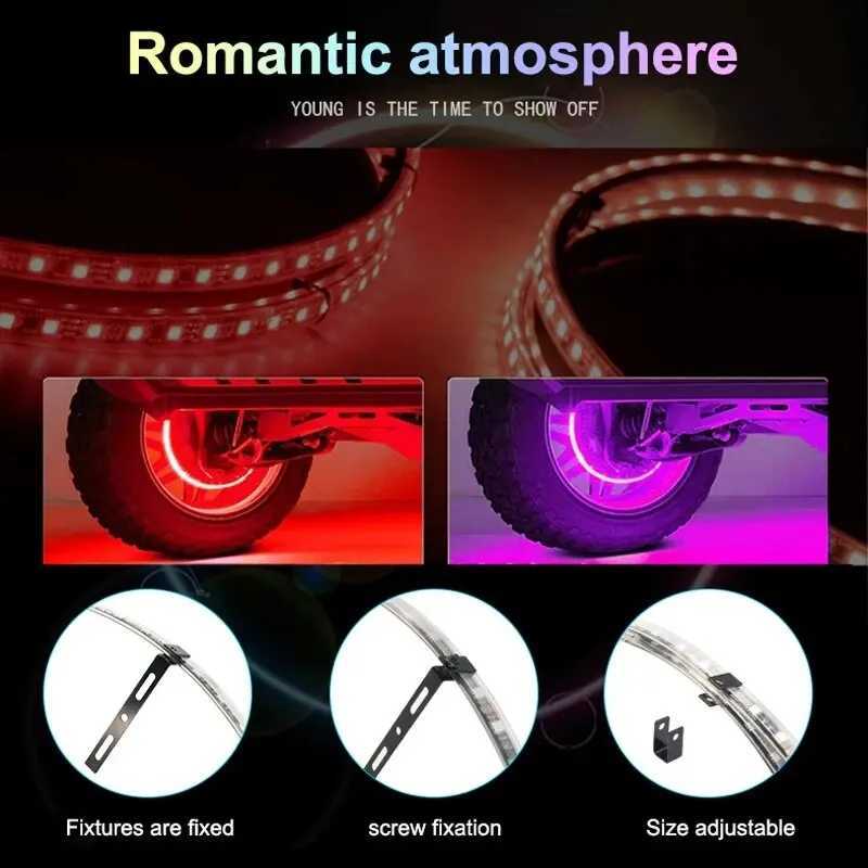 Car Hub Lamp RGB Kit Waterproof LED Strip Light APP/Remote Control Car Wheel Ring Neon Light Strip Colorful Adjustable Hub W250526