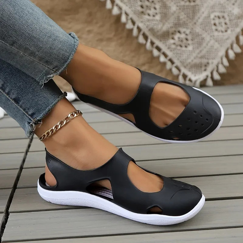 Flat Sandals Ladies Casual Fashion Soft Bottom Beach Shoes Plastic Sandal Women Summer Comfortable Espadrilles 250526