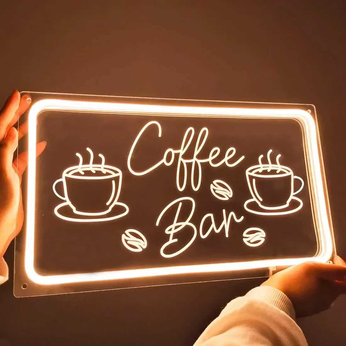 Coffee Bar Neon Sign Light for Restaurant Coffee Shop Cafe Bar Beer Pub Store Ad Display LED Home Birthday Party Wall Sign Decor W250526