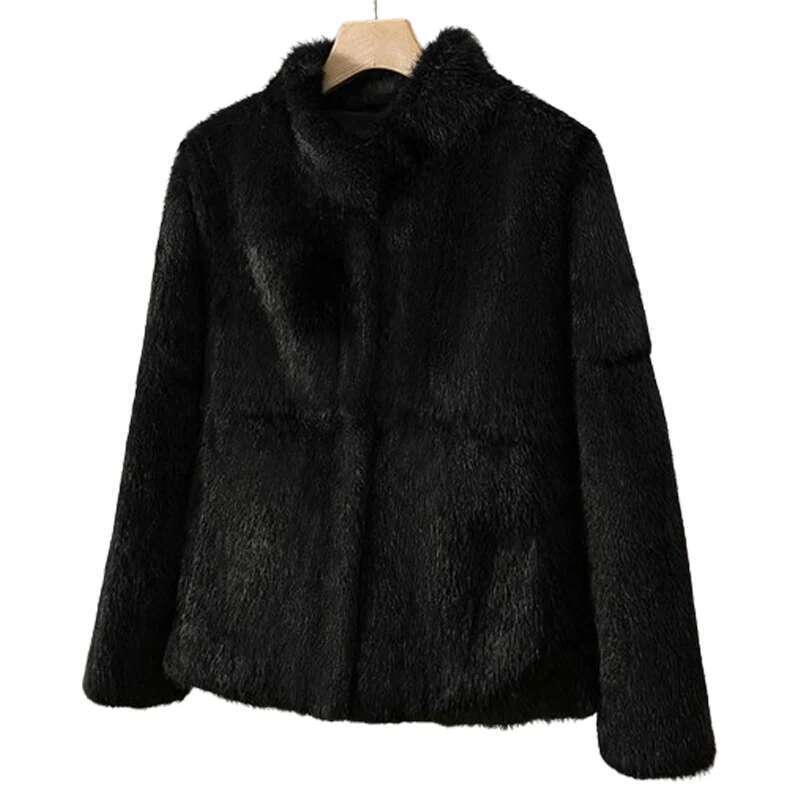 2024 Natural Rabbit Fur Coat Women Winter Jacket Real leather and fur promotion clothing Female On Offer