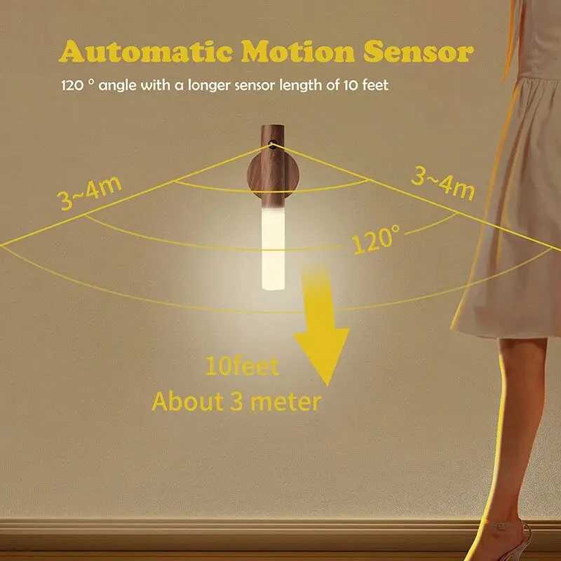 1/2/4PCS Motion Sensing Night Light Rechargeable Wireless Corridor Wall Light Wardrobe Light Bedroom and Home Desk LampXJ250526