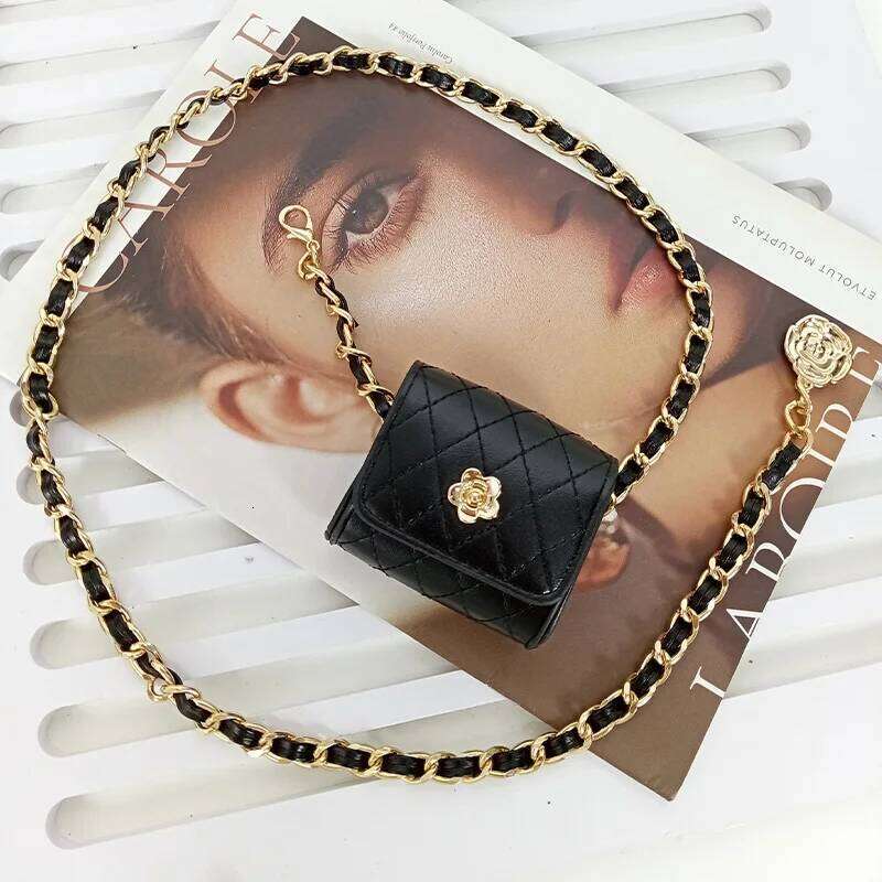 Chain Desiner Girdle Bag Female camellia Mini Waistpack Versatile Purse Elegant Belt For Women Dress Jeans Waistband