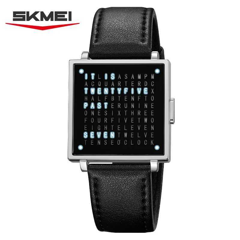 SKMEI 2388 Fashion Electronic Watch Luxury Led Light Digital Wristwatch For Man Date Display Life Waterproof Leather Strap Clock M250526