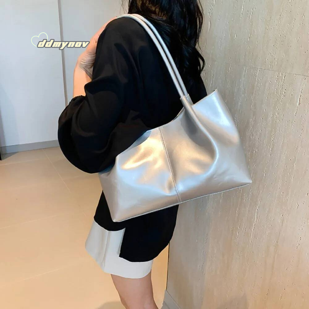 2024 Large Capacity Shoulder Trendy Casual Underarm Bag PU Leather Retro Handbag Sexy ddmynov