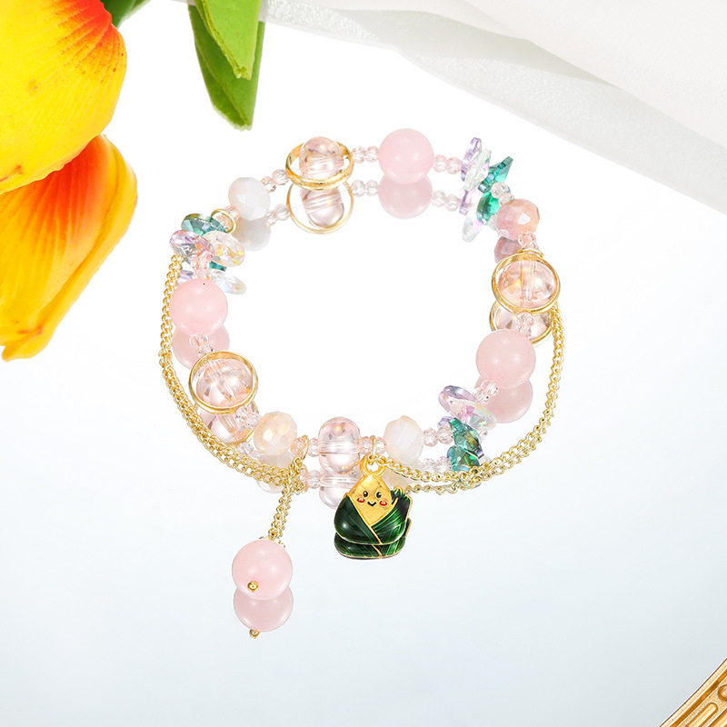 Handstring Creativity Loong Boat Festival Pendant Crystal Girl Fresh and Cute Fu Zi High Zongzi Bracelet