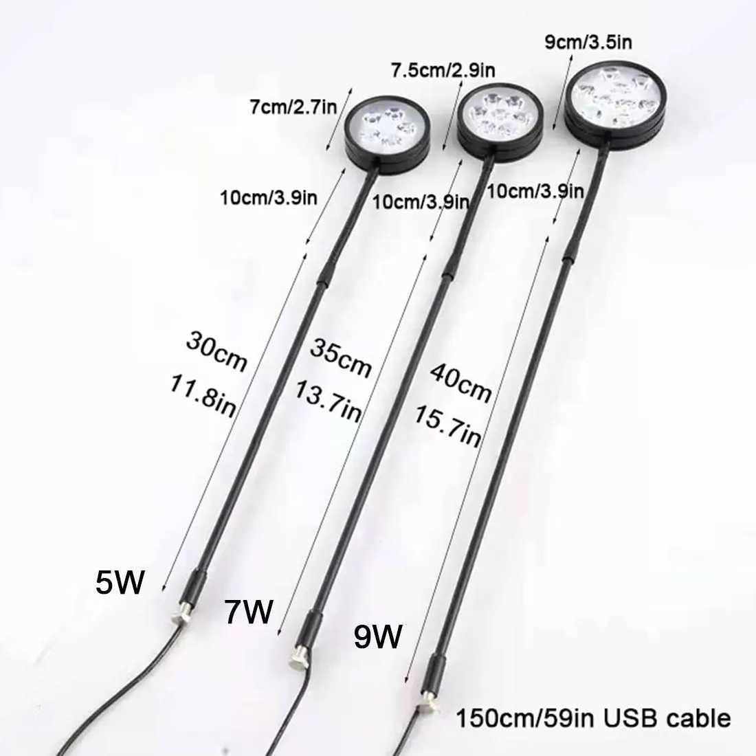 Dimmable USB Powered LED Aquarium Light with Timer 360 Degree Full Spectrum LED Fish Tank Light Plant Growth Succulents BottleXJ250526