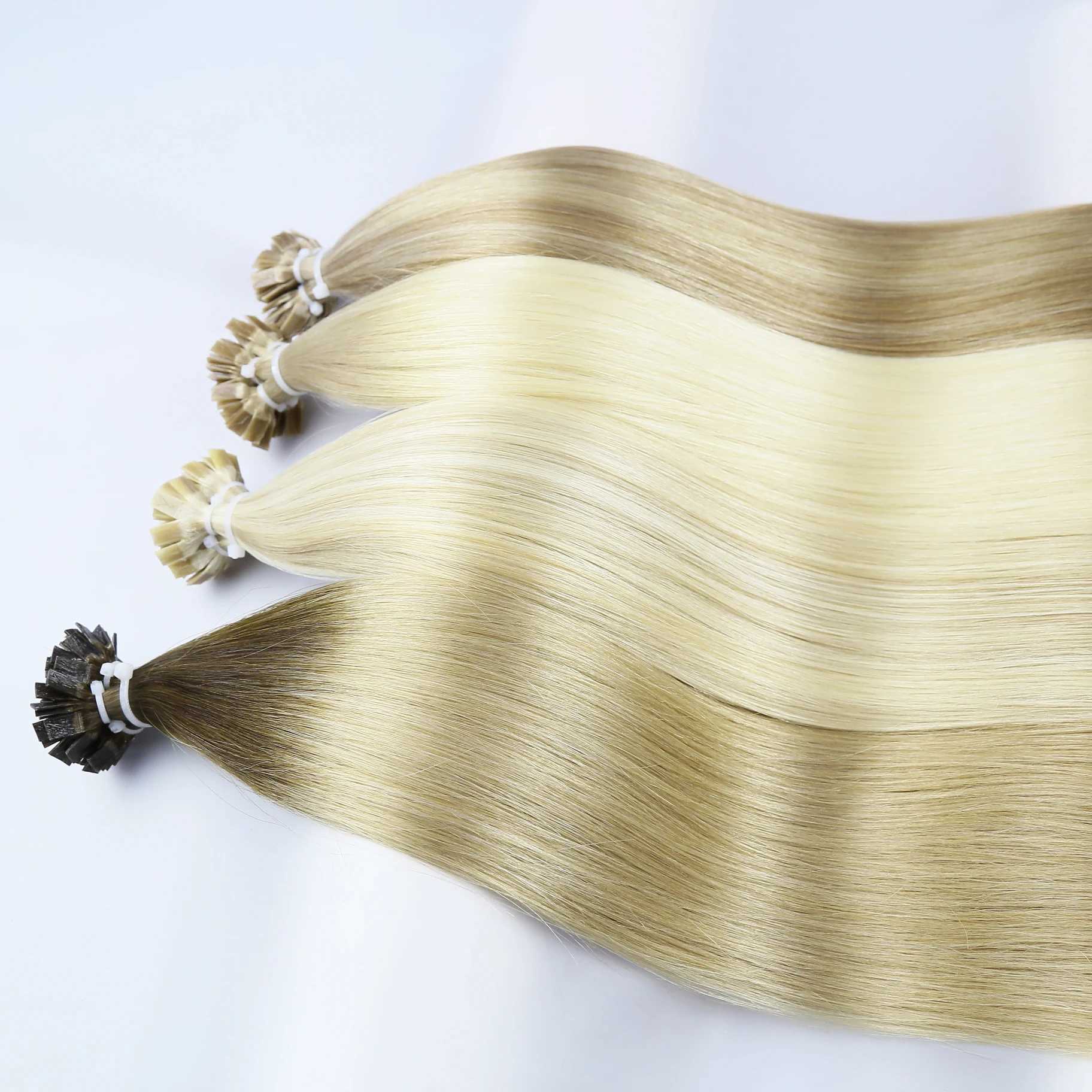 Flat Tip Hair Extensions Remy 100% Human Hairpieces Straight Keratin Capsules Tip Hair Extensions For Salon Pre Bonded 50pcs/Set S25526