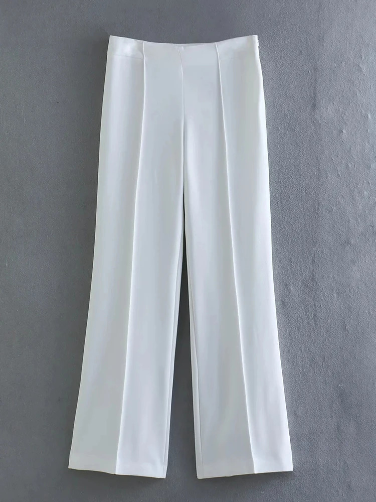 Summer White Women Suits Two Piece Elegant Shawl Lapel No Buttons Dress with Belt Fashion Office Lady Daily Casual Pants Sets 250520A