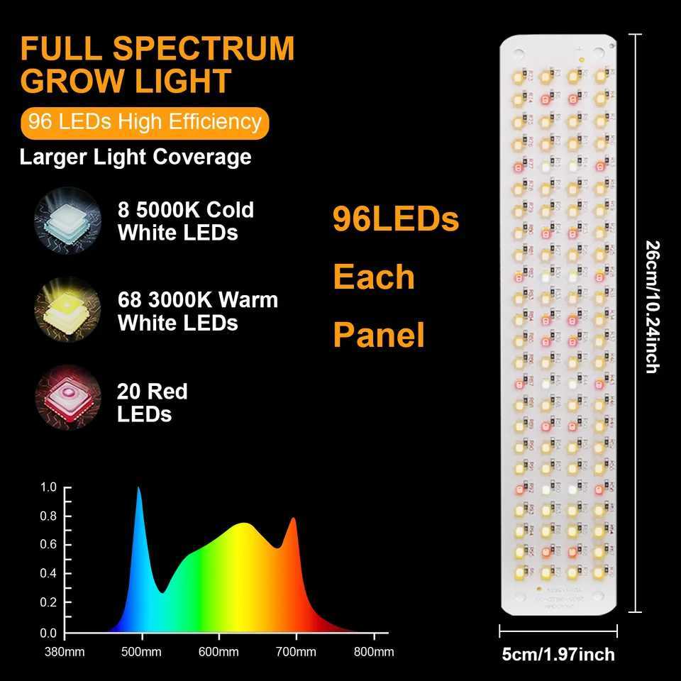 Full Spectrum Plant Grow Lights LED Sunlight Panel Grow Lamp with Timer Dimmable for Indoor Plants Under Cabinet Growing LampsXJ250526