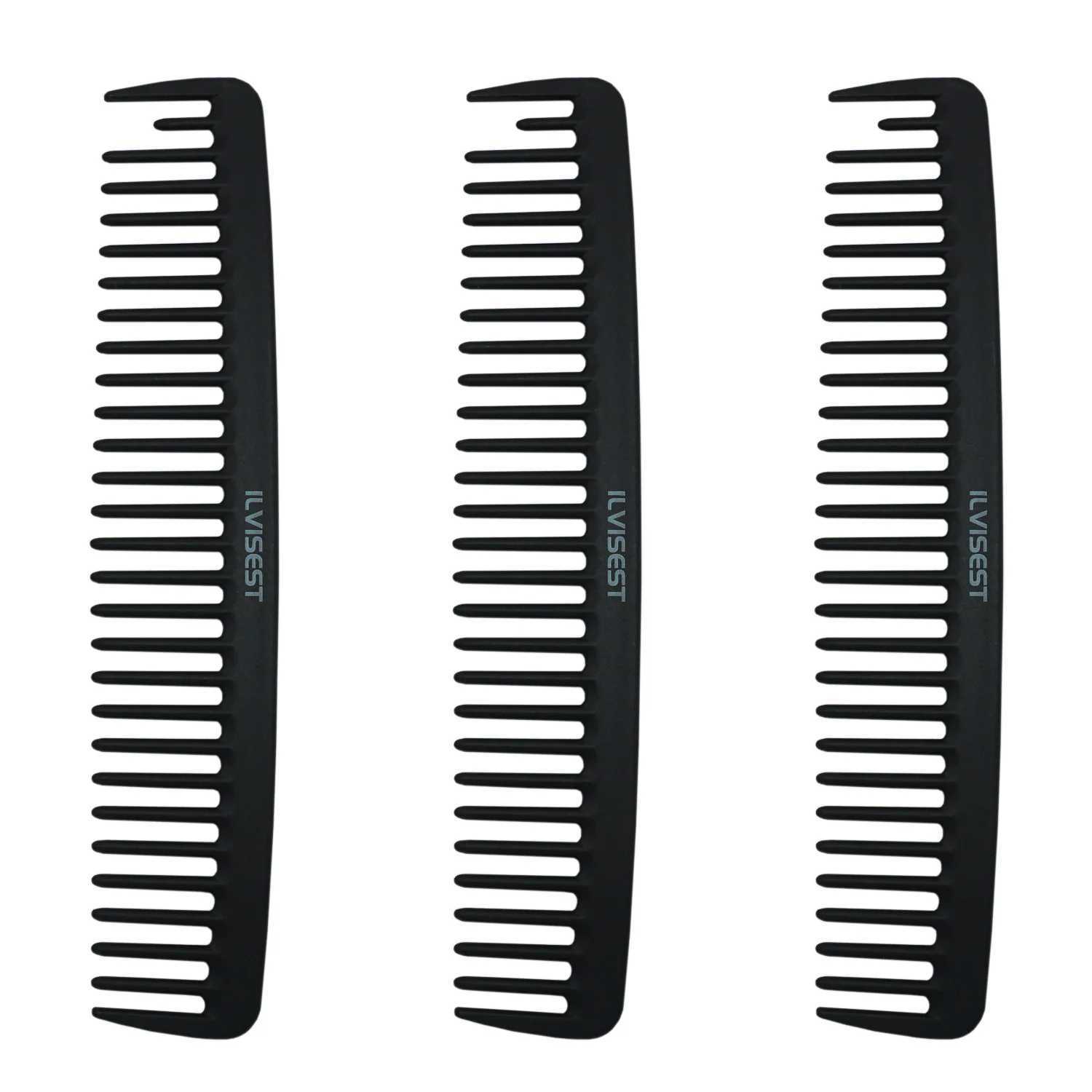 8 Inch Detangling Brush3Pack Black Carbon Fiber Large Wide Tooth Detangle Comb for Wet Dry Straight Curly Hair R250526