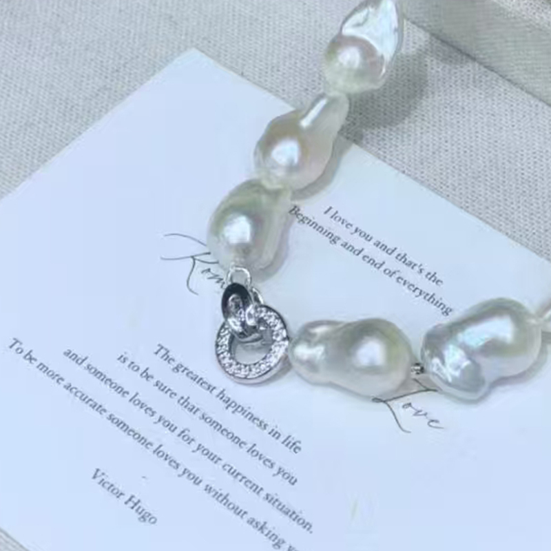 Elegant Ladies' Pearls Necklace with Adjustable Clasp & Rhodium Finish for All Occasions