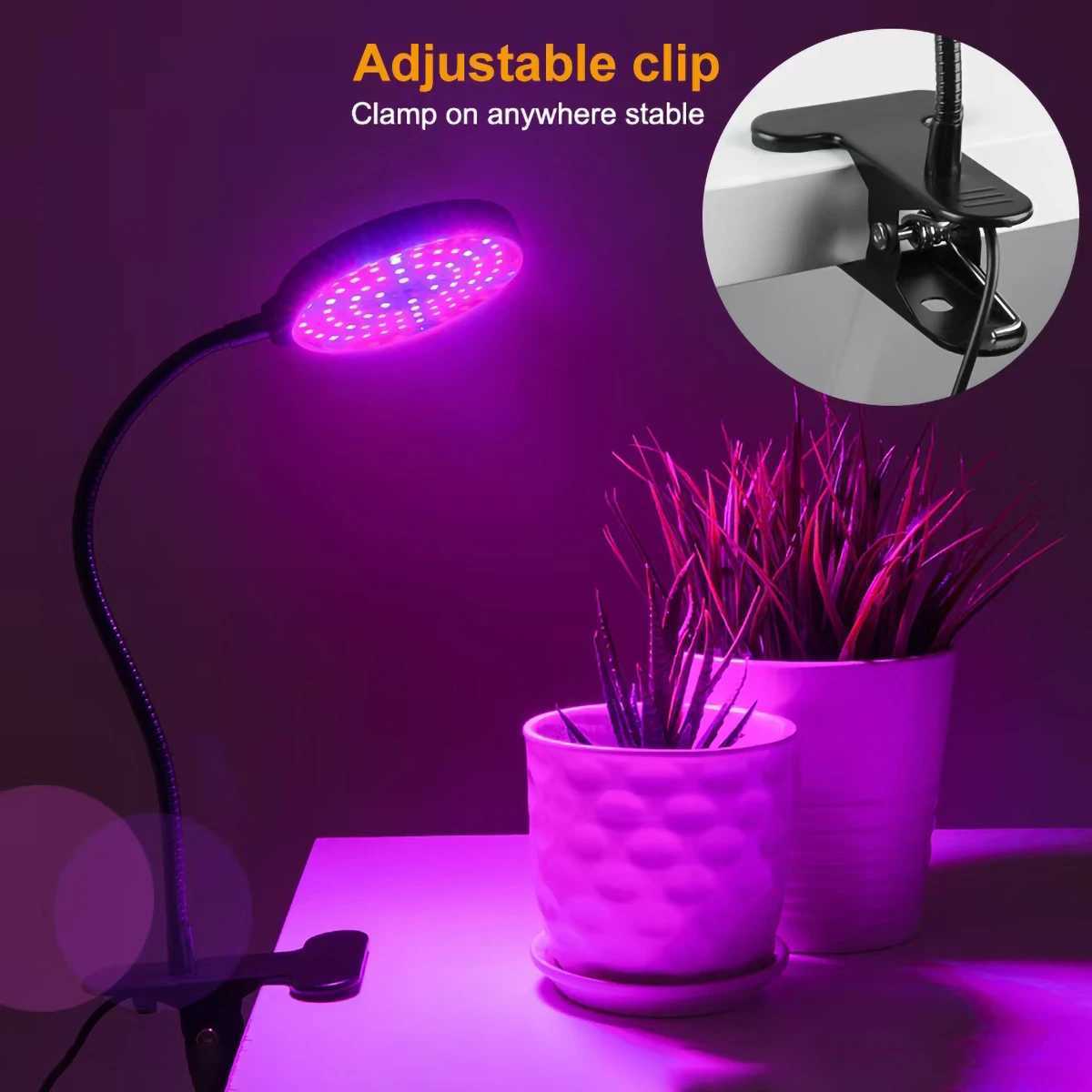 Plants Growth Light Indoor Full Spectrum LED Plant Light with Automatic On/Off Timer Dimmable 360Adjustable Gooseneck LightXJ250526